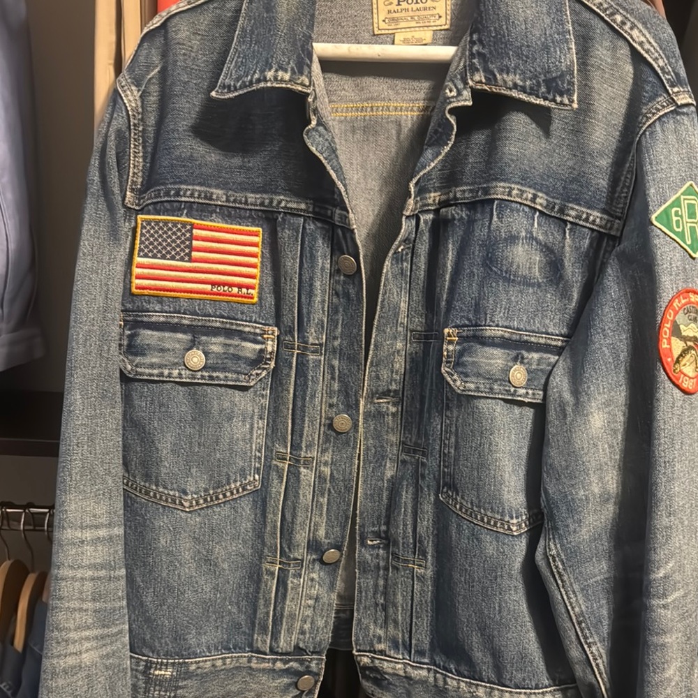 Patched Blue Denim Jacket